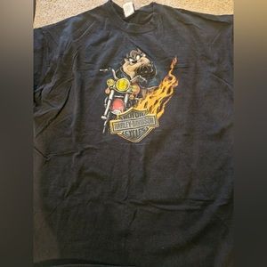 Harley Davidson Tasmanian Devil Looney Tunes Birch Run Mi, Black 3x Shirt